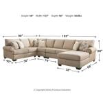 Baceno 4-Piece Sectional with Chaise - Image 4