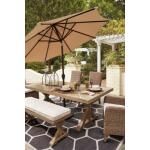 Beachcroft Outdoor Dining Table with 2 Chairs and 2 Benches - Image 4