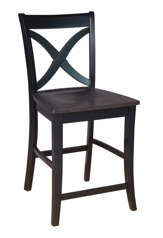 Cosmopolitan Collection - 24" Salerno Stool in Coal & Black