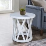 Home Accents- Ceylon Round End Table in White - Image 4