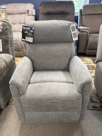 Compact Fabric Perfect Match Gliding Recliner in Moon Gray