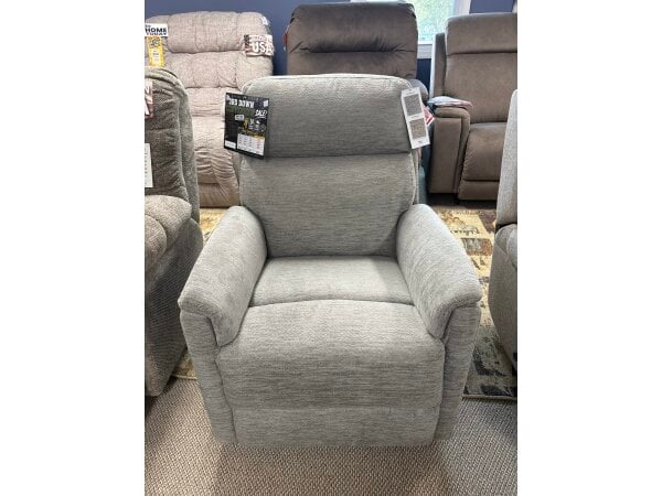 Compact Fabric Perfect Match Gliding Recliner in Moon Gray