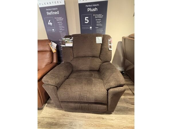Plush Fabric Perfect Match Gliding Recliner in Buffalo