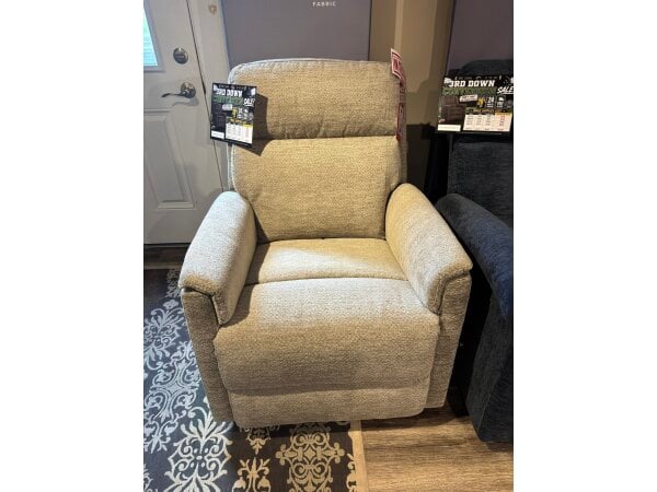 Compact Fabric Perfect Match Gliding Recliner in Shoreline