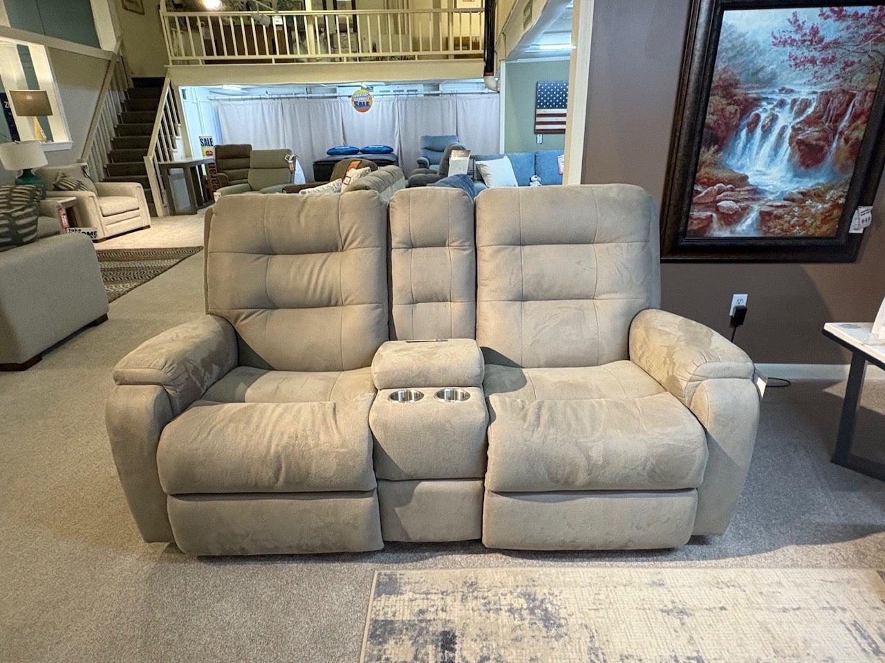 img_9748-2 Arlo Fabric Power Reclining Loveseat w/ Console, Power Headrest & Lumbar - Image 1
